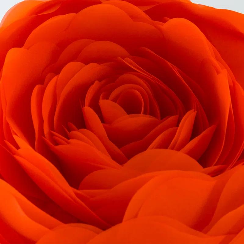 JWH Simulation Rose Flower Throw Pillow Decorative Round Floral Accent Pillow Cover & Insert