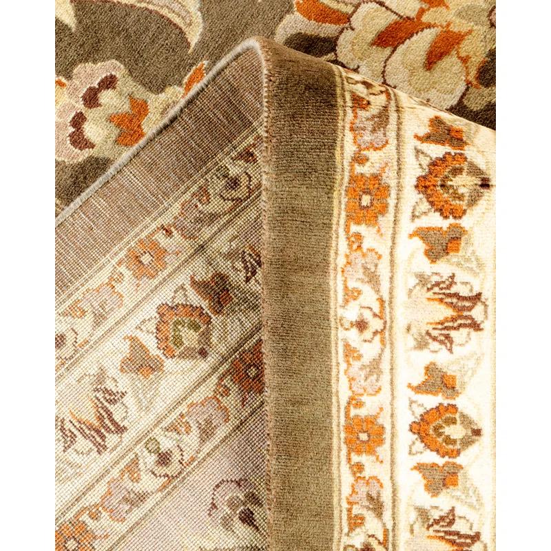 The Twillery Co.® Hand Knotted Wool Traditional Hayner Brown Area Rug 12' 1" x 15' 5"