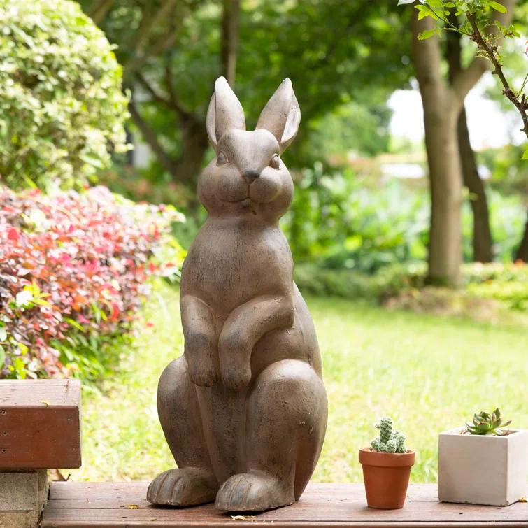 Trinx Zachary MGO Standing Rabbit Garden Statue