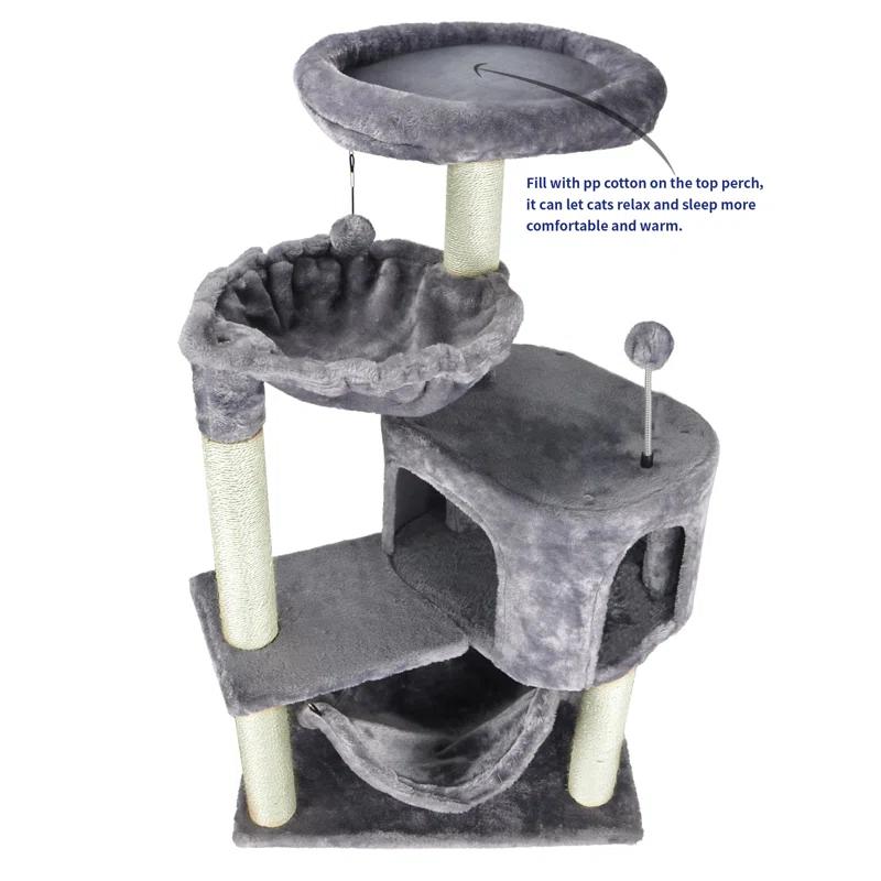 Tucker Murphy Pet™ Cat Tree With Condo, Scratching Posts & Hanging Ball For Kittens And Medium Breeds