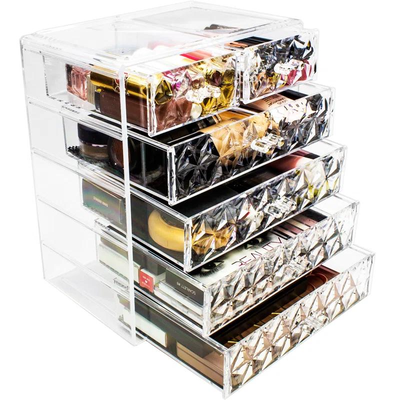 Sorbus Sorbus 6 Drawers Acrylic Makeup and Jewelry Cosmetics Organizer in Diamond Design