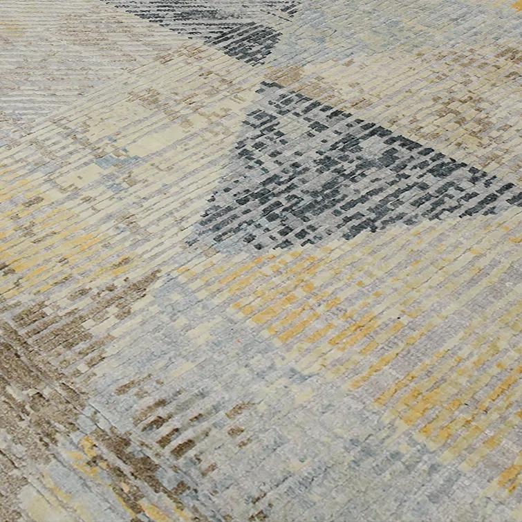 AMER Rugs Majestic Voilie Hand-Knotted Wool/Silk Area Rug in Ivory