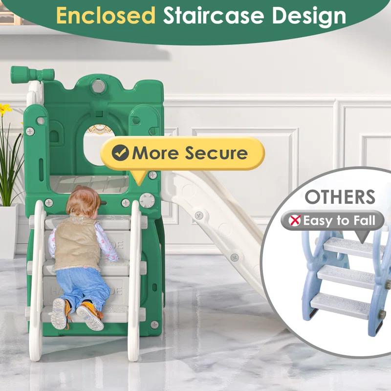 7 in 1 Kids Slide, Toddler slide with Climber Outdoor Indoor Slide Playset
