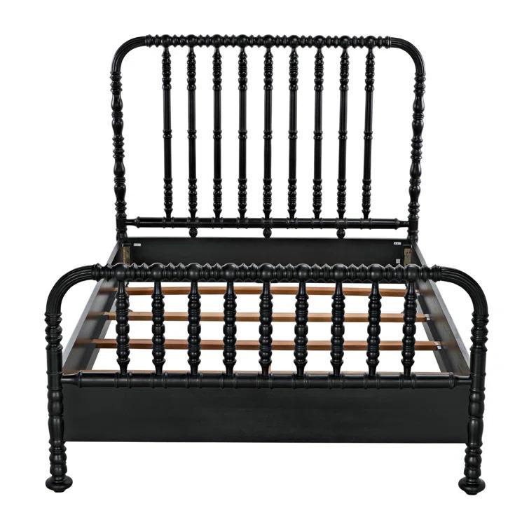 Noir Bachelor Solid Wood Slat Bed