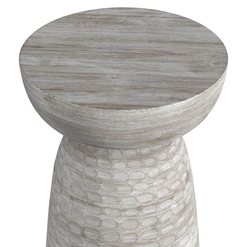 Simpli Home Boyd Solid Mango Wood Pedestal Accent End Table