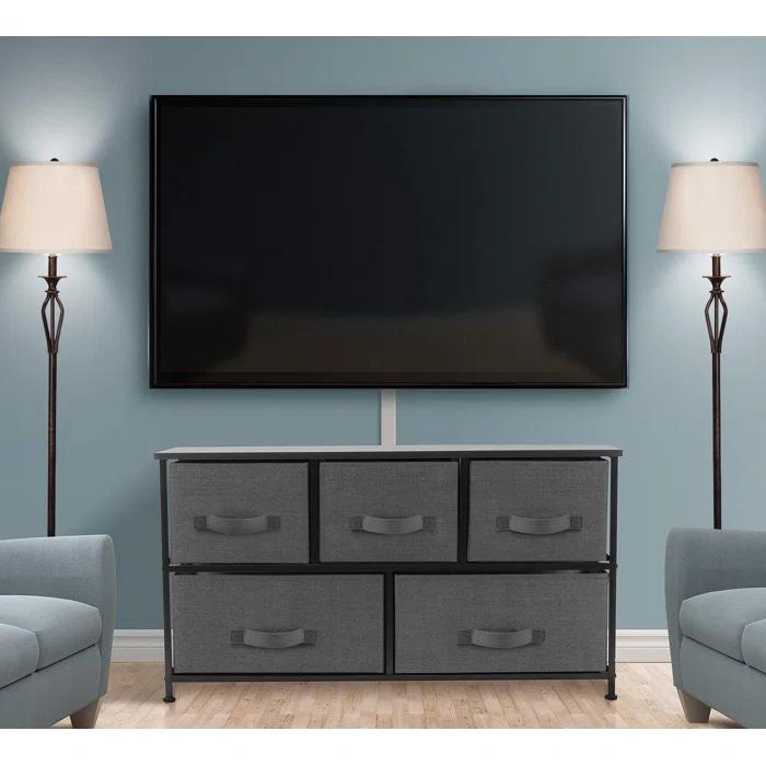 Sorbus Sorbus Dresser with 5 Drawers with Steel Frame, Wood Tops, and Fabric Bins