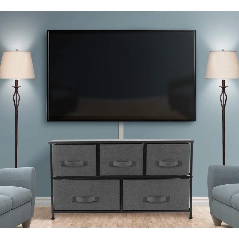 Sorbus Sorbus Dresser with 5 Drawers with Steel Frame, Wood Tops, and Fabric Bins