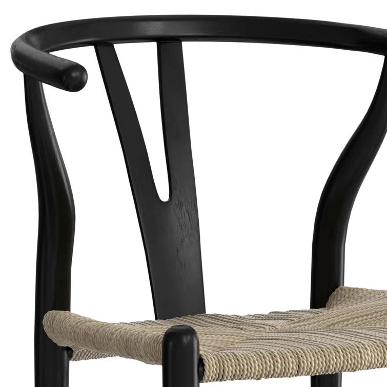 Simpli Home Chocolate Solid Wood Dining Chair with Y-Back Design in Mid-Century Modern Style (Set of 2) (Set of 2)