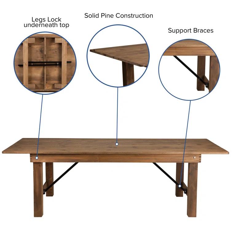 Flash Furniture HERCULES Series Folding Farm Table and Four Bench Set