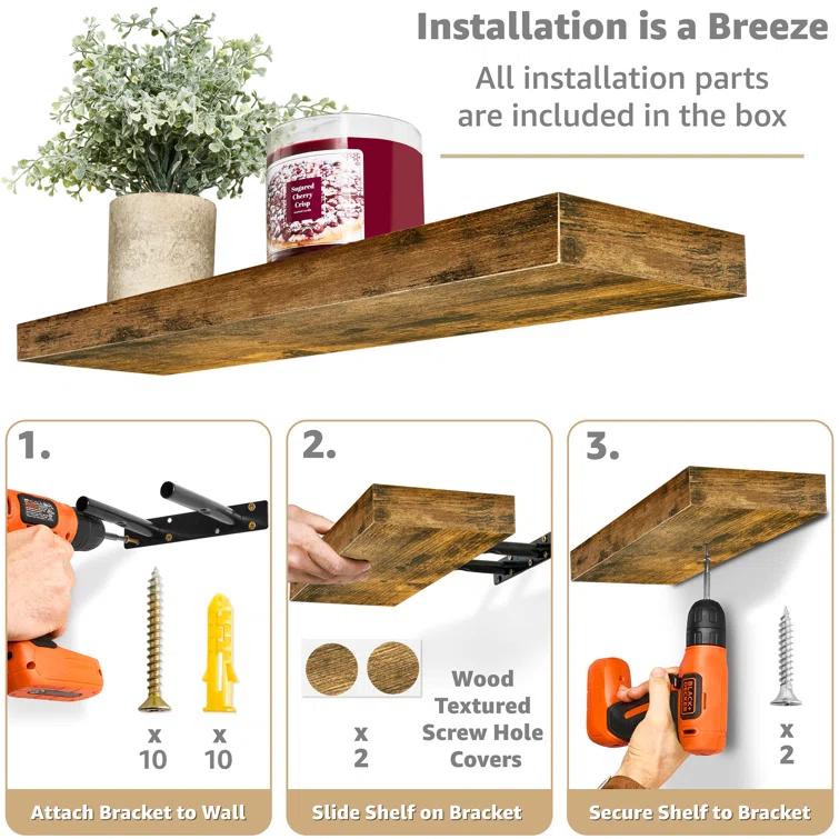Sorbus Floating Shelves with Invisible Mounting Set of 2