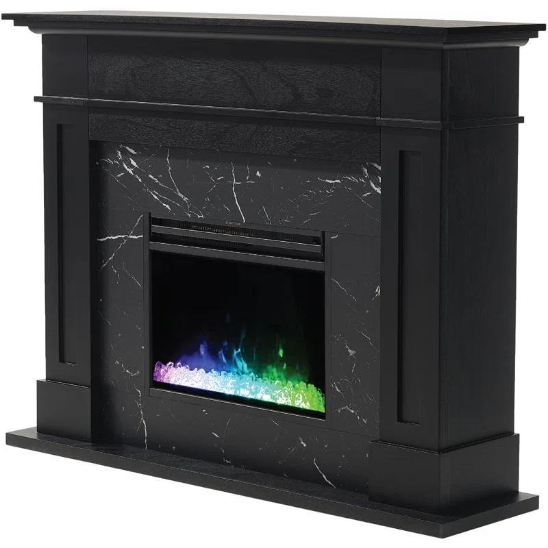 Cambridge Cambridge Sofia 53-in. Electric Fireplace Mantel in with Black Marble Inlay and Crystal Rocks