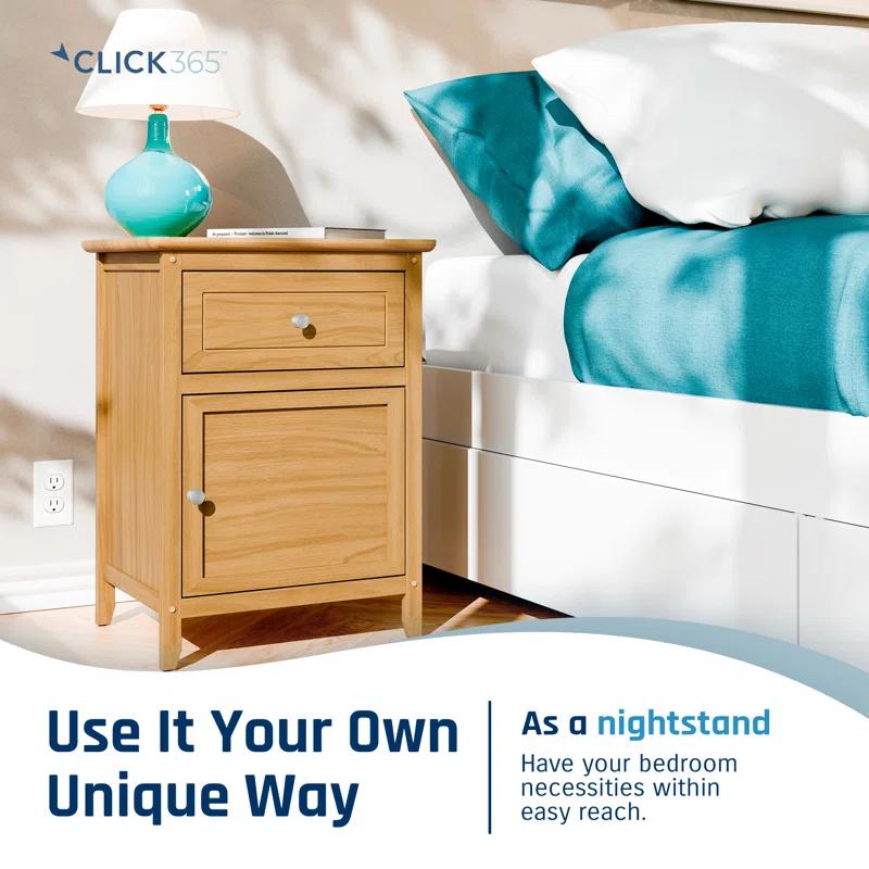 ClickDecor ClickDecor Alcott Side Table with Single Drawer and Storage Cabinet