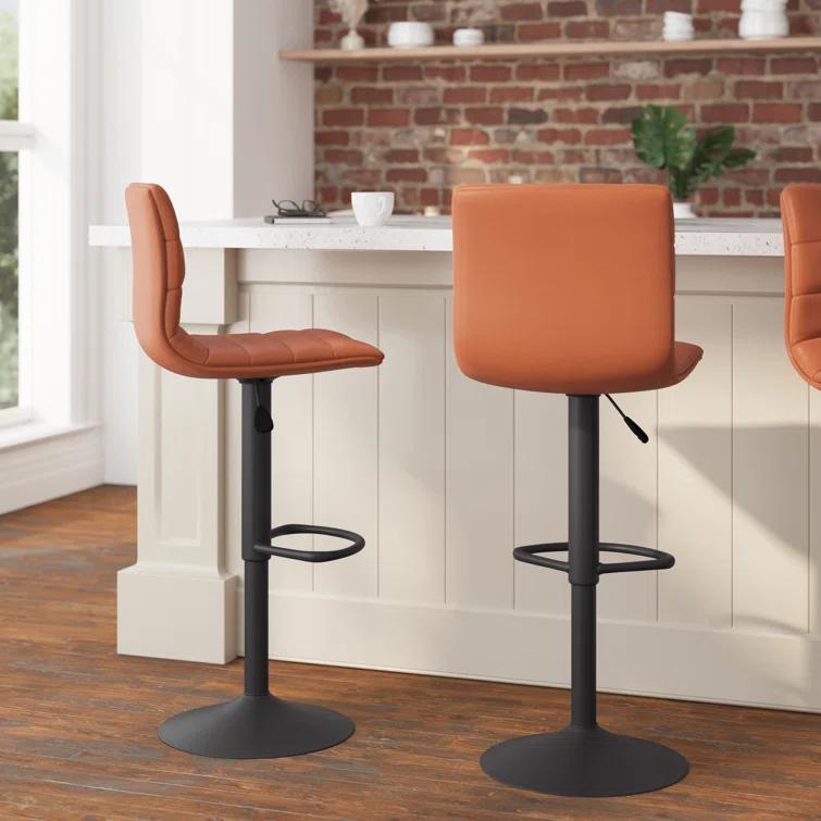 Taylor & Logan Rochester Swivel Upholstered Adjustable Height Counter Stool with Metal Frame