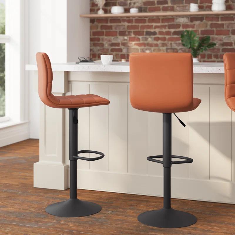 Taylor & Logan Rochester Swivel Upholstered Adjustable Height Counter Stool with Metal Frame