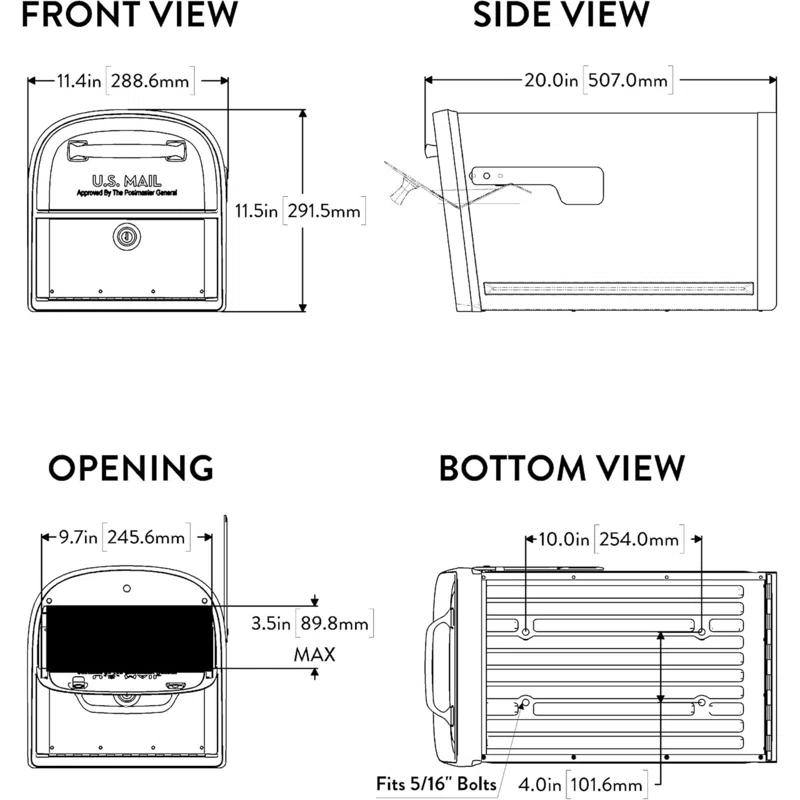 Oasis 360 Locking Post Mounted Mailbox