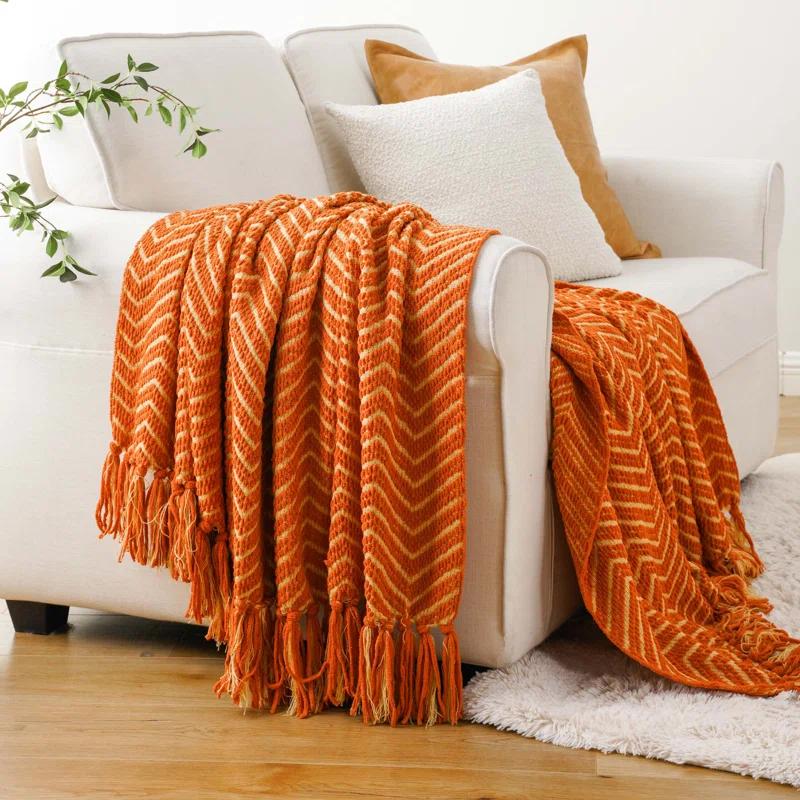 Battilo Home Throw Blanket for Couch, Decorative Knit Grey Blanket for Bed, Super Soft Warm Grey Throws for Room Farmhouse Accent Decor, 50"x60"