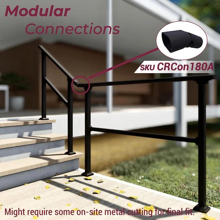 CR Home Black Metal Porch And Stair Railings