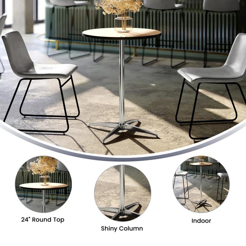 Flash Furniture Marrel Round Wood Cocktail Table with Columns by Flash Furniture