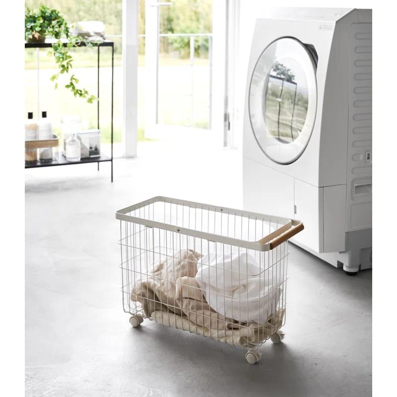 Yamazaki Home Rolling Basket (14.8" H) - Steel, Steel, 9.2 Gallons, 35L, Holds 11 Lbs