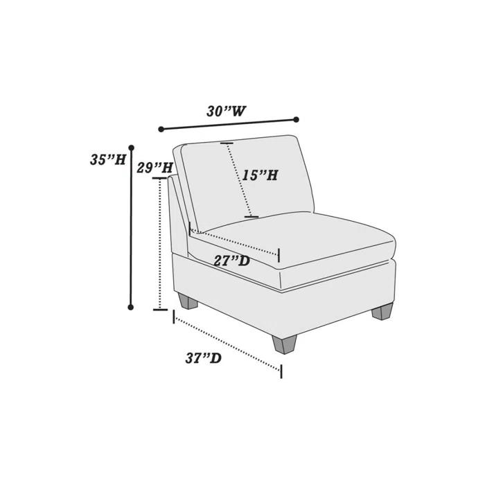 Simple Relax 6 Piece Chenille Modular Sectional Sofa