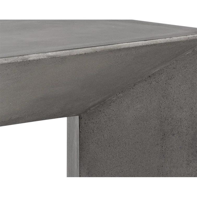 Nomad Contemporary 55'' Gray Marble Look Concrete Bench