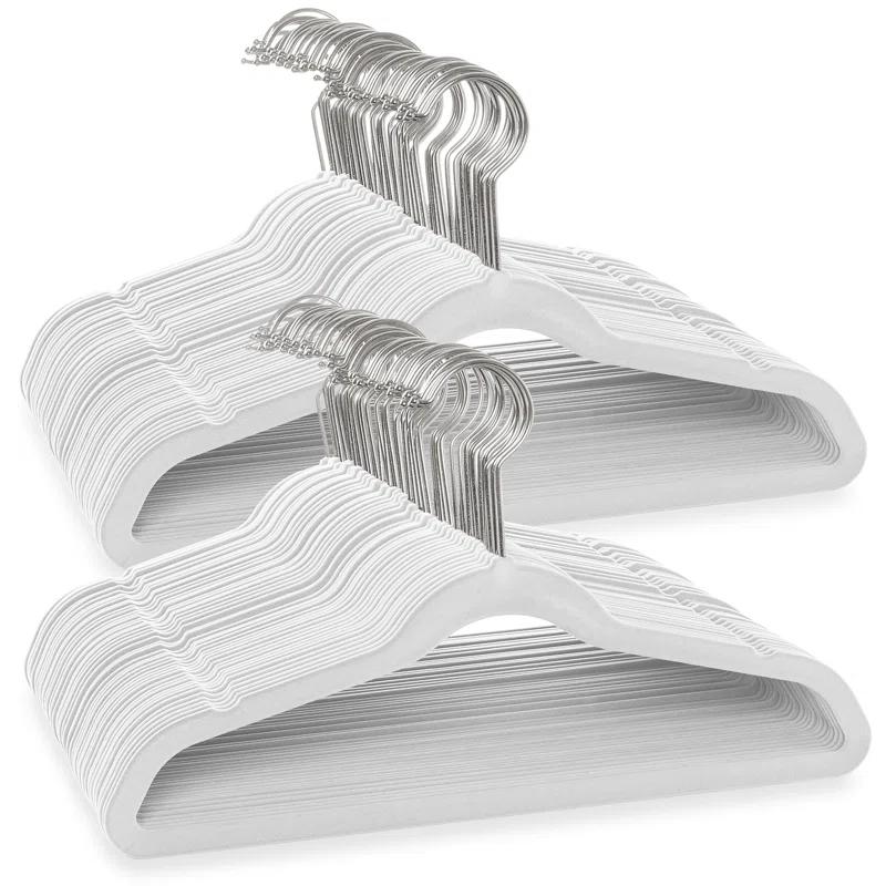 Casafield 14" Velvet Non-Slip Children’s Clothing Hangers (Set of 100)