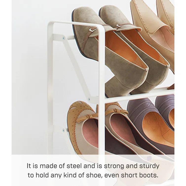 Yamazaki Home Slim Shoe Rack, Steel, Holds 8 to 12 shoes