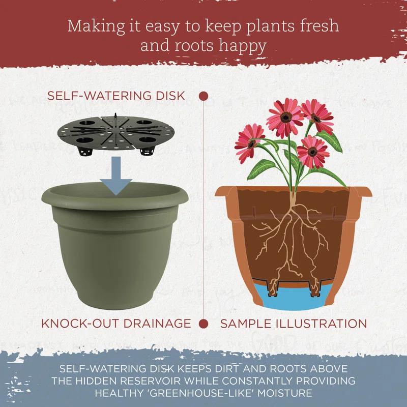 Bloem Ariana Traditional Self-Watering Indoor/Outdoor Pot Planter