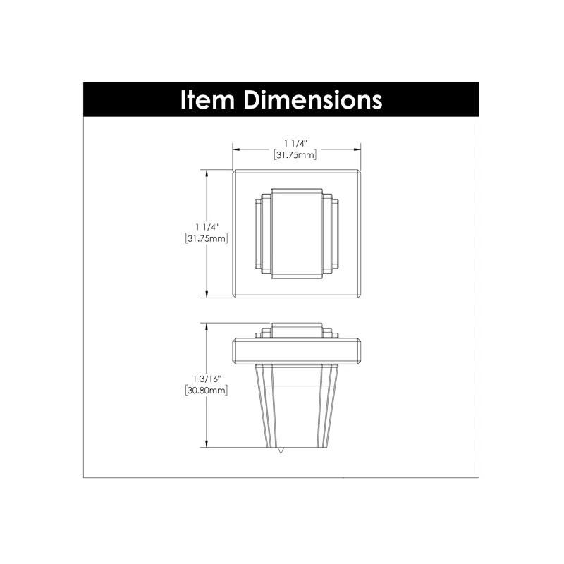 Belwith Keeler Belleclaire Collection Knob 1-1/4 Inch Square