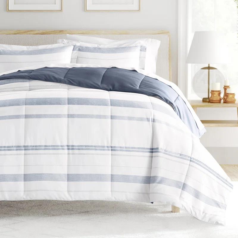 Becky Cameron Contemporary Coastal Stripe Down-Alternative Lightweight Comforter Set