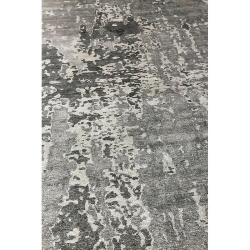 EXQUISITE RUGS Exquisite Rugs Bamboo Silk Hand-Knotted Gray/Silver Area Rug
