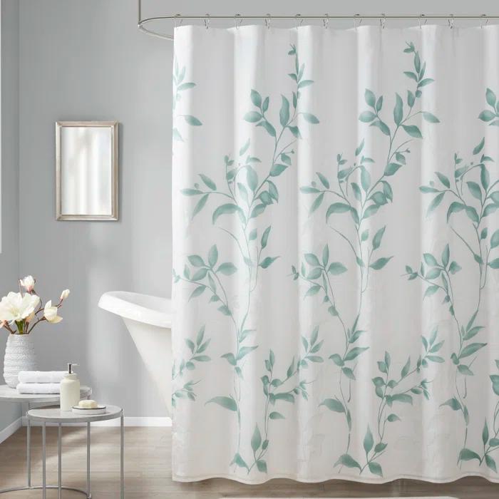 Madison Park Trent Botanical Burnout Floral Printed Shower Curtain & Reviews | Wayfair