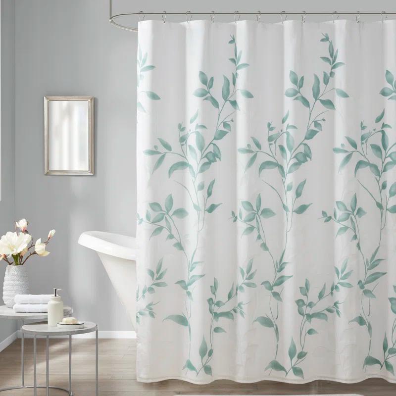 Trent Botanical Burnout Floral Printed Shower Curtain