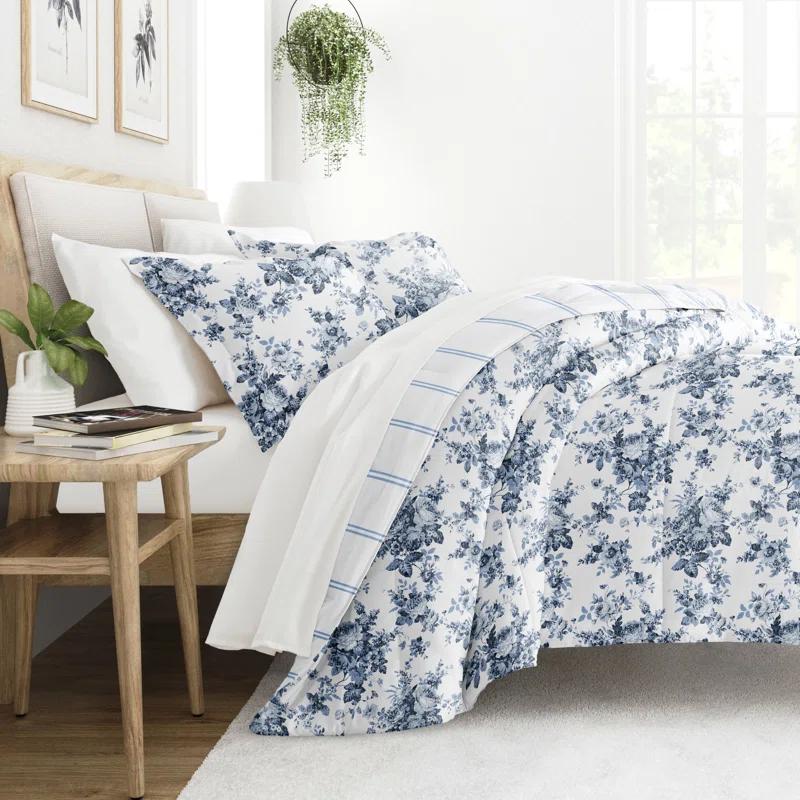 IEnjoy Home 7-Piece Bedding Bundle - Pattern Comforter and Sheet Set