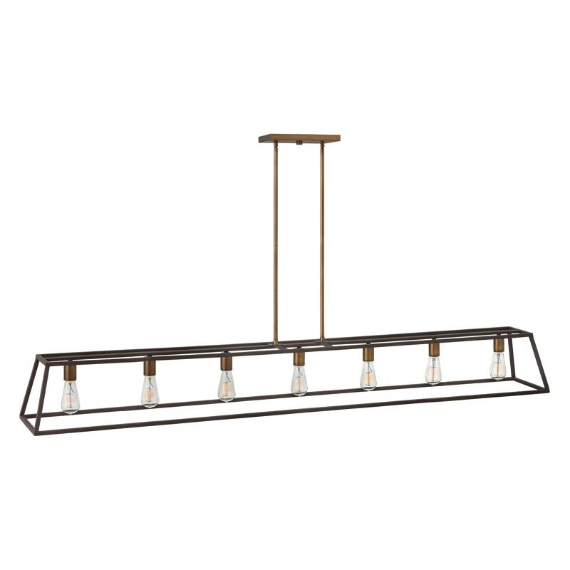 Hinkley Burley Oak 7 - Light Kitchen Island Linear Pendant