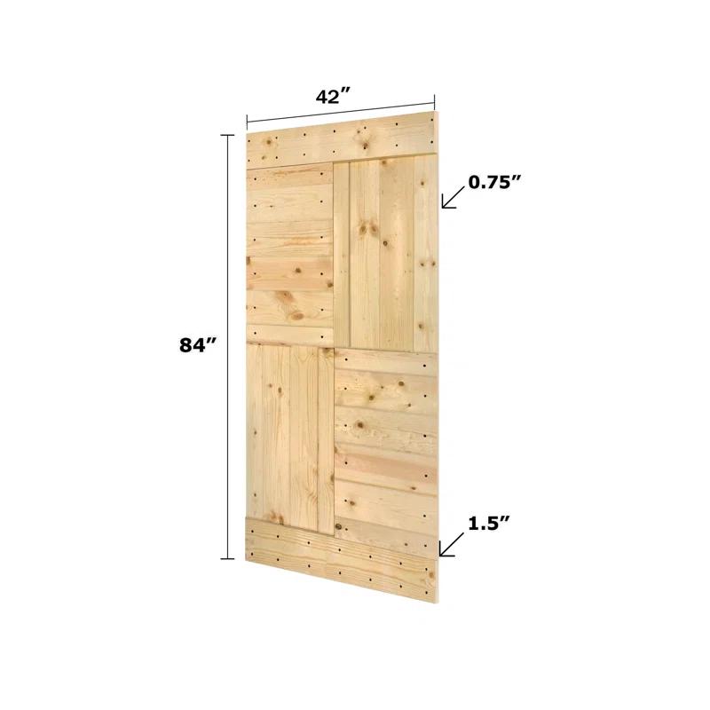 Patented Product S Series Solid Wood Double Sliding Barn Door With Hardware Kit(Set of 2)-Assembly Needed (Set of 2)