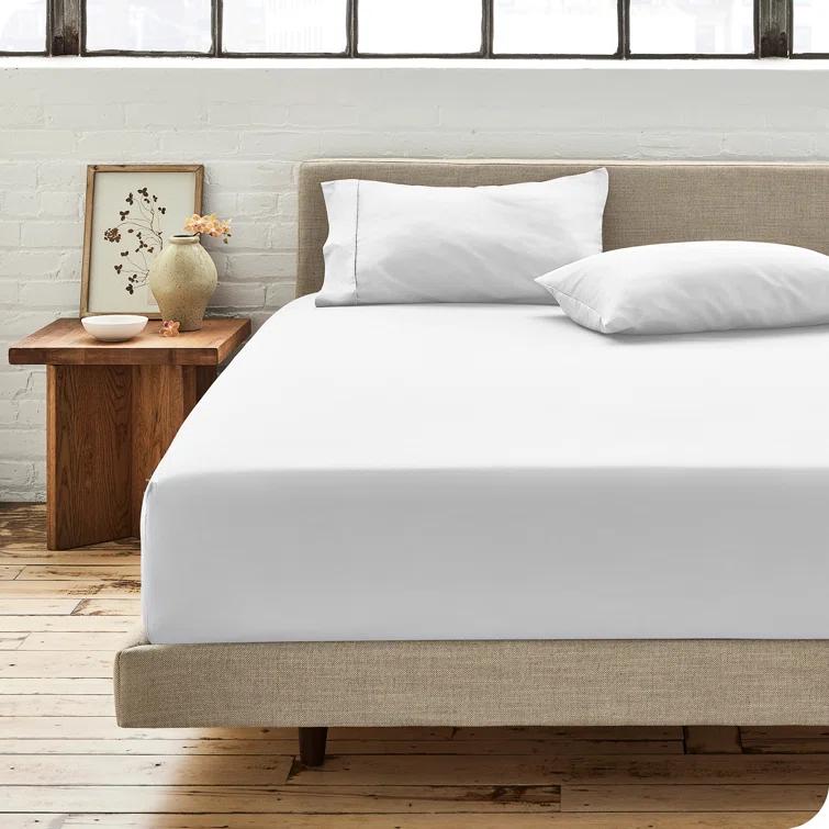 Bare Home 260 Thread Count Organic Cotton Percale Fitted Sheet