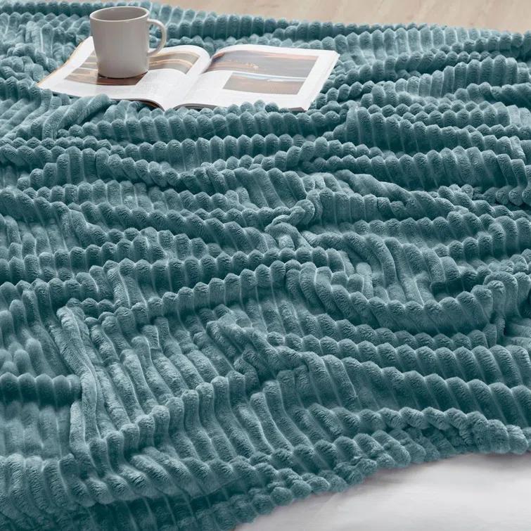 Nestl Nestl Cut Plush Cozy Throw Blanket - Fuzzy Warm Fleece Bed Blankets - Throws for Sofa, Bed, and Couch