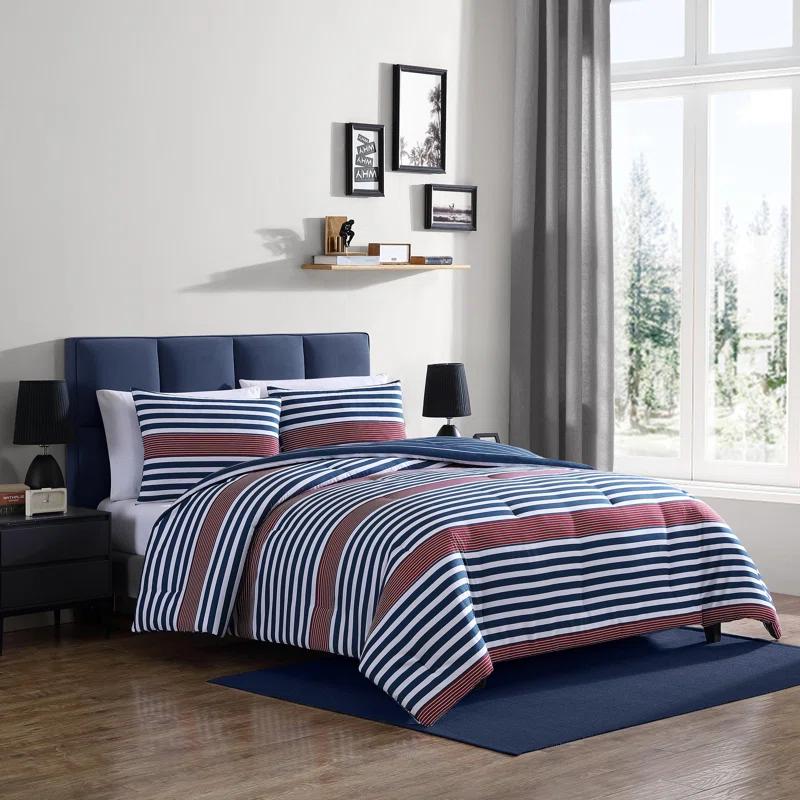 Nautica Nautica Kennedy Stripe Reversible Navy Comforter Set