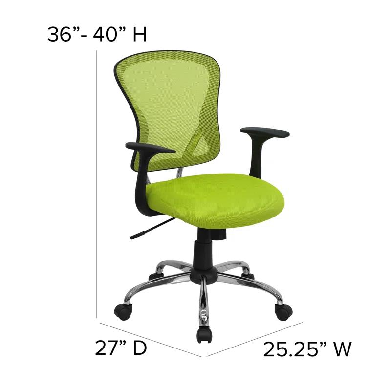 Flash Furniture Mid-Back Mesh Swivel Task Office Chair with Chrome Base and Arms