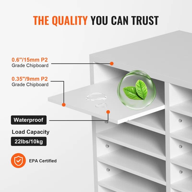 VEVOR VEVOR Manufactured Wood 12 Compartment Mailroom Table Accessory