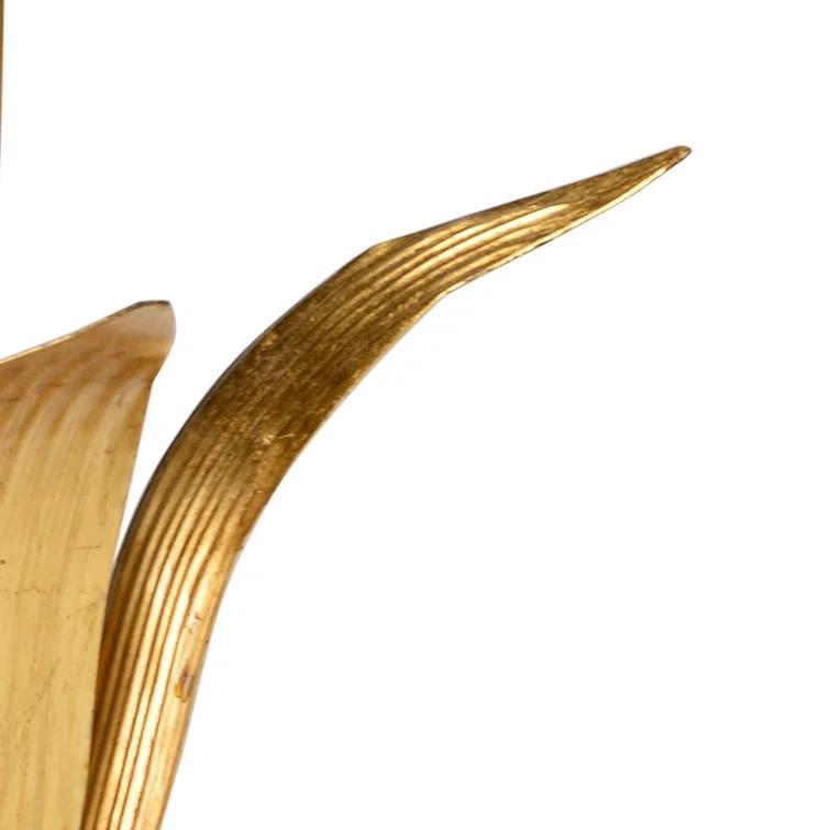 Matte White Ceramic Tulip Sculpture on Crystal Stand