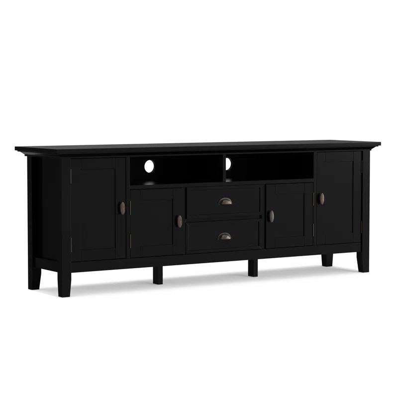 Simpli Home Redmond 72"W Solid Wood TV Stand for TVs up to 80" with Storage Cabinets