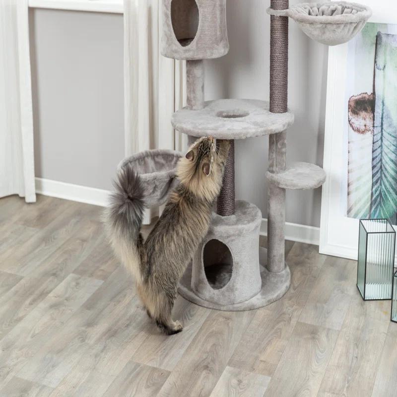 TRIXIE TRIXIE Anna 50-in Cat Tree, Jute Scratching Posts, Cat Tower with Condos, Hammocks, Platforms, Hanging Cat Toy