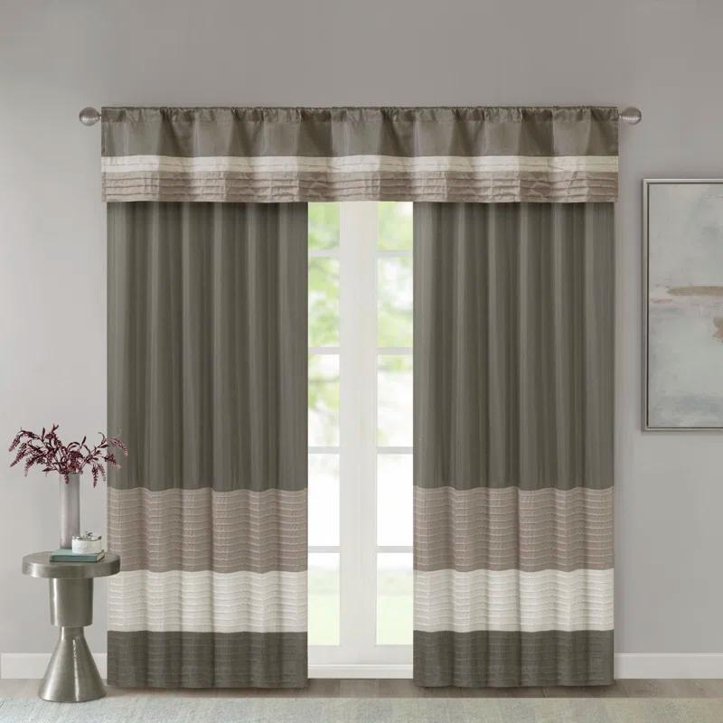 Madison Park Amherst Polyoni Pintuck Single Window Valance
