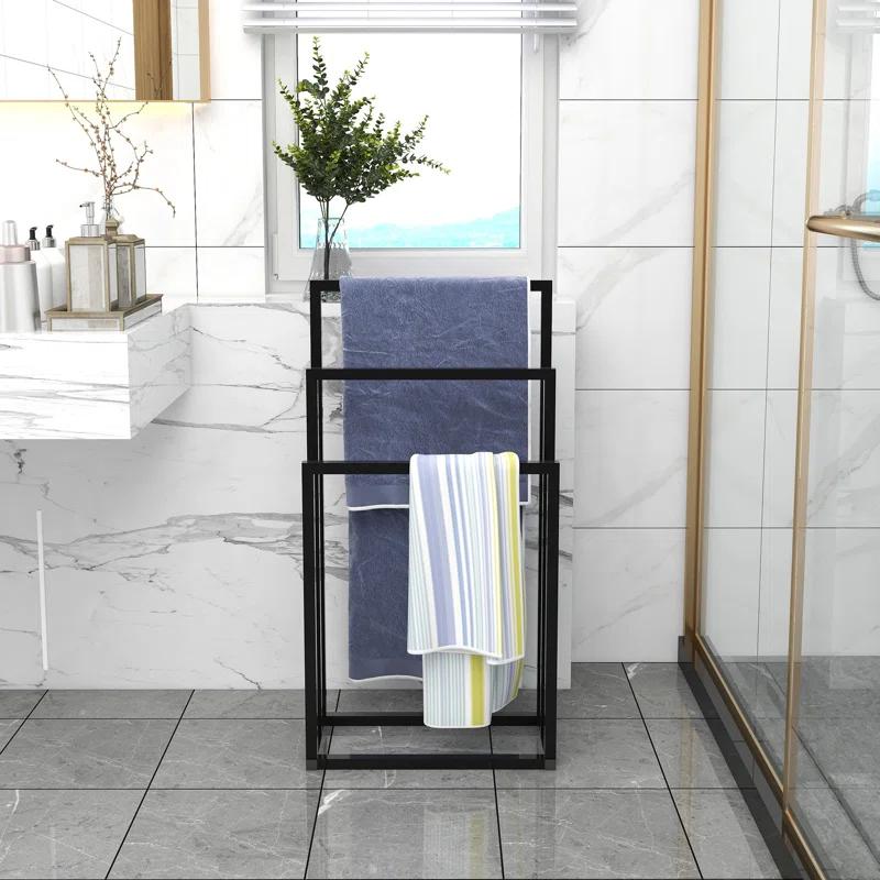 GROUPES Metal Freestanding Towel Rack 3 Tiers Hand Towel Holder Organizer For Bathroom Accessories XJ-W840100842