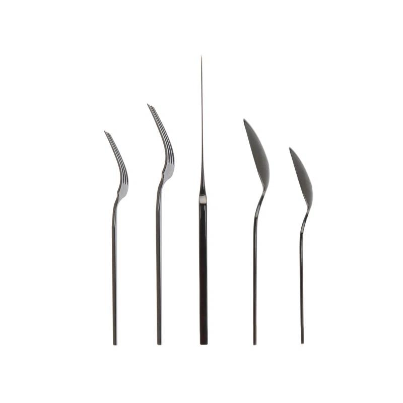 Godinger Silver Art Co Oliver Mirrored 18/10 Stainless Steel Flatware 20 Piece, Service For 4
