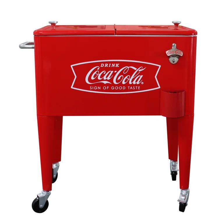 Leigh Country Leigh Country 60 Quarts Serving Station / Cart Cooler with wheels in Red