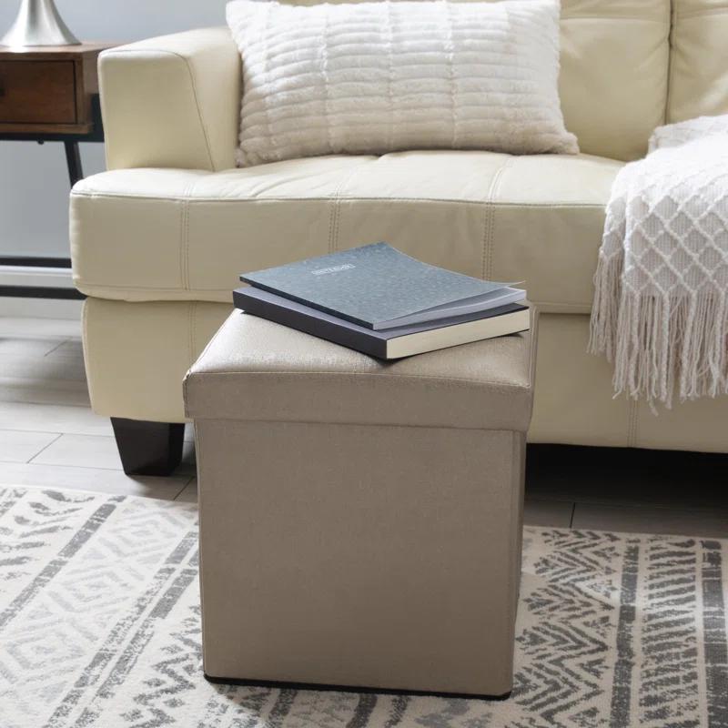 Simplify Luxora Faux Leather Ottoman