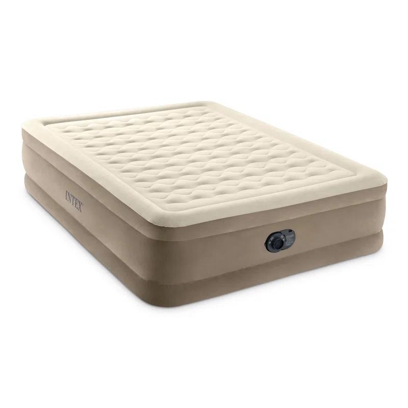 Intex Intex Ultra Plush Fiber Tech Airbed Mattress with Built in Pump